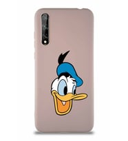 Huawei Y8P Soft Premier Kapak Donald Duck-A Tasarımlı Silikon Kılıf - Pudra (Şeffaf)