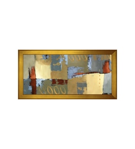 Soyut Şekiller Motifli Kanvas Tablo 50 x 70 cm Gold Çerçeve