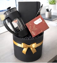 Kişiye Özel Silindir Kutu French Press Kahve Seti Hediye Kutusu  İsimli Kalem Defter Filtre Kahve Premium Hediye Seti kahve severler için hediye