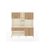 Hyperion Dolap 11 Raflı 6 Çekmeceli 4 Kapaklı 220x44x243 Aytaşı-Çam/Çam