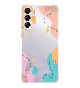 Samsung Galaxy A14 Uyumlu Köşe Korumalı Antişok Kapak Karışık Renkler Tasarımlı Şeffaf Silikon Kılıf