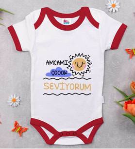 BK Kids Amcamı Çok Seviyorum Tasarımlı Kırmızı Bebek Body Zıbın-1