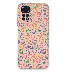 Xiaomi Redmi Note 11 Pro Uyumlu Lansman Kılıf Hello Kitty Tasarımlı İçi Kadife Kapak-Pudra (Şeffaf)