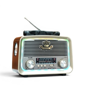 Nostalji Güneş Panelli Mini Radyo,Fenerli Ledli Mini Bluetooth Radyo
