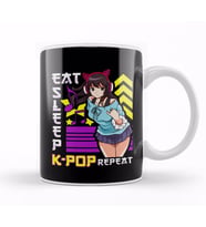 Eat Sleep K Pop Repeat KPop Kawaii Korean Music Kupa Bardak Porselen