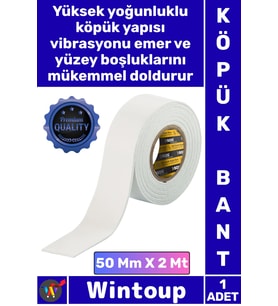 #Bant Güçlü Yapışkanlı Montaj Bandı Dayanıklı Sabitleyici Çift Taraflı Köpük Bant 50 Mm X 2 Metre