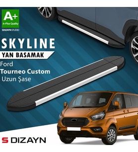 S-Dizayn Ford Tourneo Custom Uzun Şase Skyline Aluminyum Yan Basamak 243 Cm 2012-2023 A+ Kalite