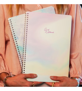 A4 Spiralli Karton Kapak 2’li Set Kareli Ders Programlı Not Okul Defteri - Pastel Serisi (Pastel Pembe)