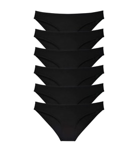6 adet Süper Eko Set Likralı Kadın Slip Külot Siyah