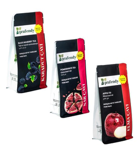 PRAFENDY KARADUT - NAR - ELMA ÇAYI, GERÇEK MEYVE TANELİ 3 x 250 Gr