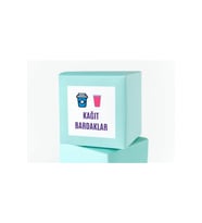 Kağıt Bardak Temalı Özel Seri Etiket Kare Mat Sticker Thank You Serisi 4.5 Cm (40 Adet)