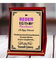Beden Eğitimi Öğretmeni Baskılı Plaket (4. Tasarım)  Kişiye Özel (Kırmızı)