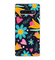 PrintiFy Samsung Galaxy S10 Plus ile Uyumlu 1mm Slim Fit Retro Colors 1 Baskılı Şeffaf  Kılıf