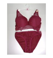 Dantelli Kaplı Bralet Sütyen Takımı (Bordo)