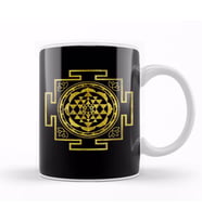 Golden Sri Yantra Sri Chakra Kupa Bardak Porselen