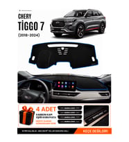 CHERY TİGGO 7 (2018-2024) Uyumlu Torpido Örtüsü Torpido Kılıfı - Siyah Mavi