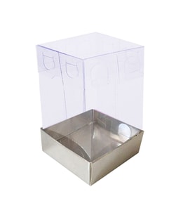 Asetat Kutu Altı Karton 5X5X8 CM (50 Adet)  Gümüş
