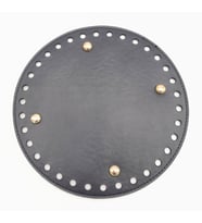 Angel Çanta Aksesuar Lacivert Suni Deri 20 cm Yuvarlak Çanta Tabanı Light Gold Metalli