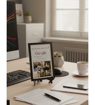 Kişiye Özel Google Arama Tasarımlı Fotoğraflı Ahşap Ayaklı Çerçeve - 21x14.5 cm