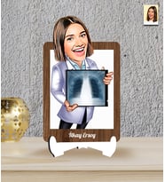 Kişiye Özel Doktor Temalı Karikatür Ahşap Biblo