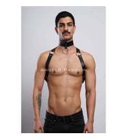 Erkek Choker ve Göğüs Harness, Erkek Parti Giyim (Siyah)