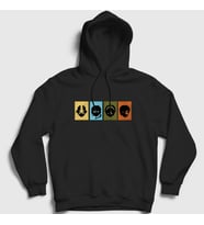 Presmono Unisex Beyaz Chars Anime Avatar The Last Airbender Kapüşonlu Sweatshirt 262370tt (Siyah)