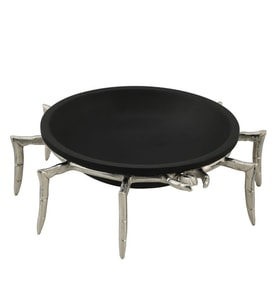 Vitale Crab Dekoratif Tabak Silver 40x40x12 cm AK.IU0423