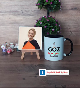 Göz Doktoru Fotoğraflı Dekoratif Taş, Kupa Bardak Beyaz Hediye Tıp Bayramı Hediyesi (Model 11)