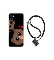 Tecno Camon 18p Kılıf Silikon Desen Boyun Askılı Love Animals 1780