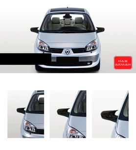 Renault Scenic 2 Batman Yarasa Ayna Kapağı Piano Black 2004 2005 2006 2007 2008 2009
