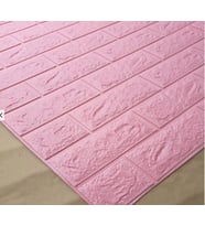 Nw03 Kendinden Yapışkanlı Sünger Pembe Tuğla Duvar Paneli 70x77Cm (Karışık)