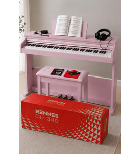 Rennes CL-340PK Tuş Hassasiyetli 88 Tuş Dijital Piyano Profesyonel Pembe