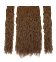 Fiber Sentetik Kabarık Dalgalı Yarım Ay + 2 Yan Çıt Çıt - Kumral