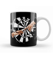 Funny Darts Player Art Artist Dartboard Bullseye Target Kupa Bardak Porselen