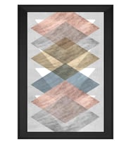 Soyut Şekiller Motifli Kanvas Tablo 80 x 110 cm Siyah Çerçeve