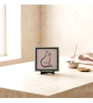 Minimalist Kedi Silüetli Masaüstü Süs, Estetik ve Sükunetin Modern Buluşması 10x10 cm
