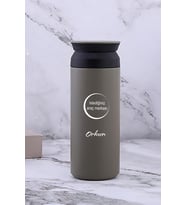 Kişiye Özel 500 ML Paslanmaz Çelik Araç Baskılı Termos  8 Saat Isı Koruma  Kahve ve Çay Termosu (Bej)