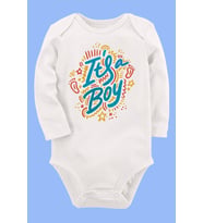 Organik Baskılı Pamuklu Unisex Bebek Body UZUNKOLE82
