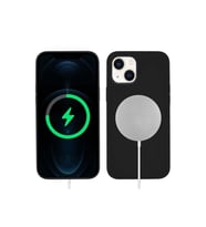 Apple iPhone 13 Uyumlu Kılıf Zore Silksafe Wireless Kapak (Siyah)