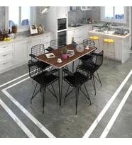 Knsz masa sandalye takımı hem75mazlum cvzsyh 130*090 klç 6 sandalye syhsyh kolçaklı