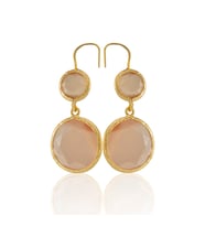 Kadir Jewellery 22 Ayar Altın Kaplama Kadın Taşlı Küpe -El İşçiliği Ve Hipoalerjenik Küpe