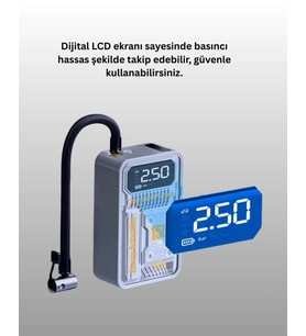 Kablosuz Dijital Ekranlı Taşınabilir Hava Pompası 150 PSI