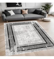 Rovigo Home Dijital Baskı Yıkanabilir Kaymaz Taban Salon Halısı Ve Yolluk RVG0894-FNL111 (Gri)