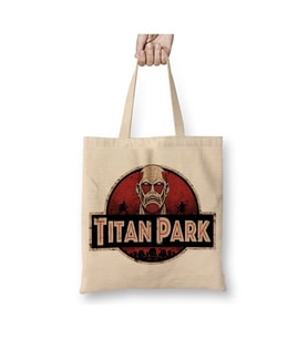 Attack On Titan Titan Park Bez Çanta Uzun Saplı Alışveriş Çantası Plaj Çantası (Beyaz)