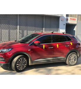 Opel Grandland X Krom Cam Alt Çıtası 6 Parça 2017 ve üzeri Paslanmaz Çelik