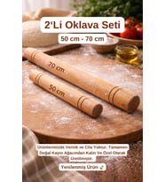 2’li Oklava Seti ( 50 - 70 cm) 2,5 mm Kalınlıkta 1.sınıf Kayın Hamur işi Oklava 2 adet