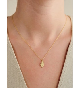 Kişiye Özel 925 Ayar Gümüş Minimalist Deniz Kabuğu Model Kolye (Gold)