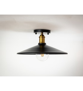 RİOLİGHT RETRO5,RUSTİK MUTFAK,ODA,SALON CAFELER İÇİN TEKLİ METAL PLOFONYER AVİZE ÇAP:38CM (Siyah)