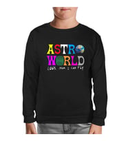 Travis Scott - Astro World Siyah Çocuk Sweatshirt