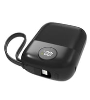 S-link MP110 10000mAh PD22.5W Type-C+Lightning Kablolu Siyah Pil Şarj Cihazı Powerbank